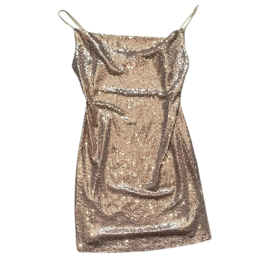 Audrey 3+1 Shimmering Pink Mini Dress Like New! - Picture 5 of 8